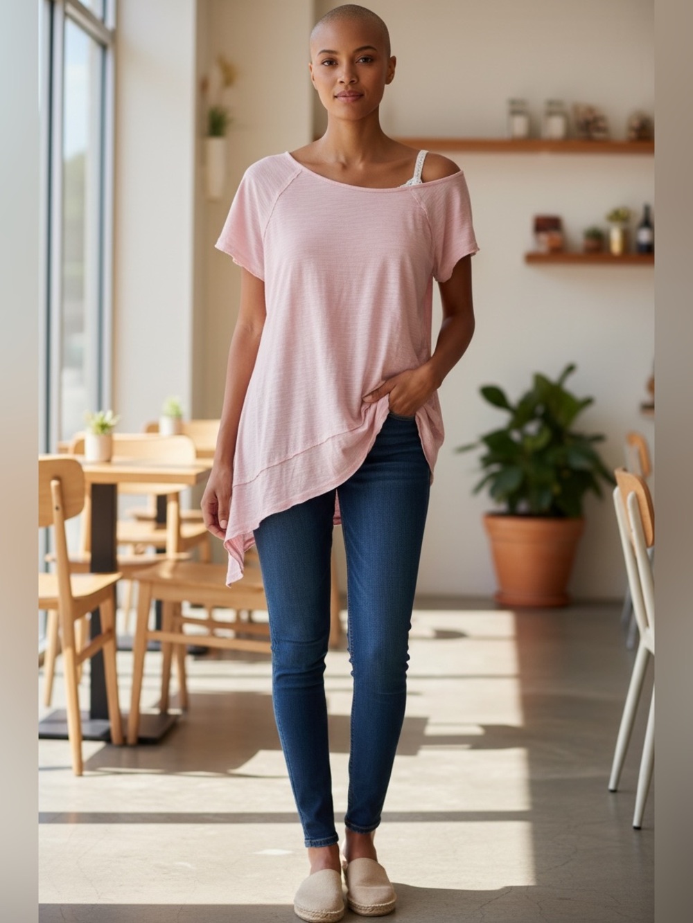 Kori America Asymmetrical Slub Knit Top – Size Small – NWT